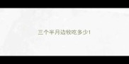 三个半月边牧吃多少