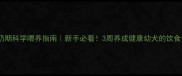 小狗断奶期科学喂养指南新手必看3周养成健康幼犬的饮食全攻略