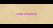 宠物疫苗是拿几种