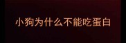 小狗为什么不能吃蛋白