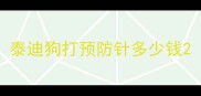 泰迪狗打预防针多少钱