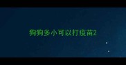 狗狗多小可以打疫苗