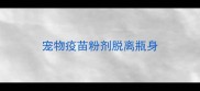 宠物疫苗粉剂脱离瓶身
