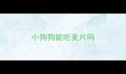 小狗狗能吃麦片吗