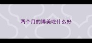 两个月的博美吃什么好