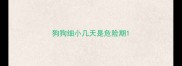 狗狗细小几天是危险期