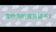 宠物狗的疫苗证书