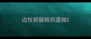 边牧前腿粗后退细