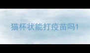 猫杯状能打疫苗吗